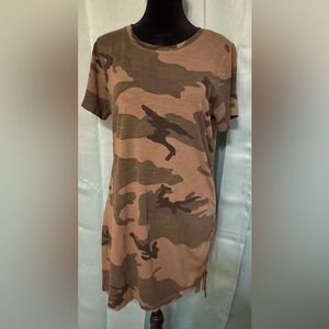 Sanctuary Camo Ruched T-Shirt Dress – Size Small